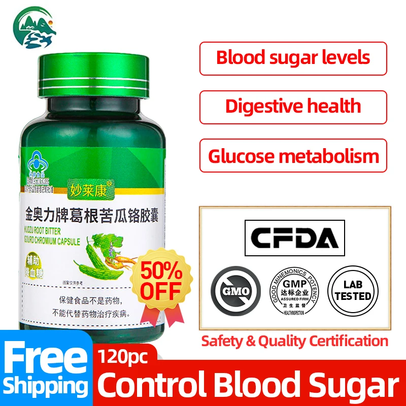 

60Pc/Bottle Diabetes Blood Glucose Treatment Diabetic High Sugar Control Balance Capsules Cfda Approve Non-Gmo Bitter Melon