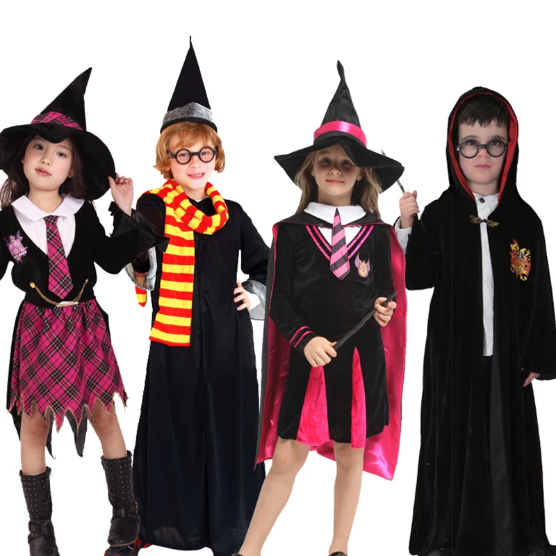 

Halloween Cosplay Costumes for Children Medieval Priest Robes Costume Set Boys Girl Clothing Carnival Party Dress