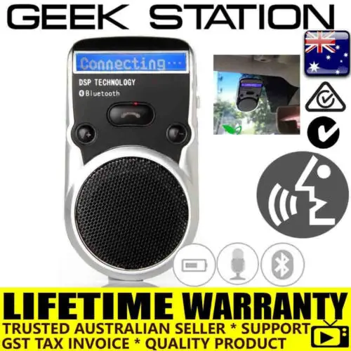 

Wireless Bluetooth Hands Free Speaker Car Kit Sun Visor mount solar powered