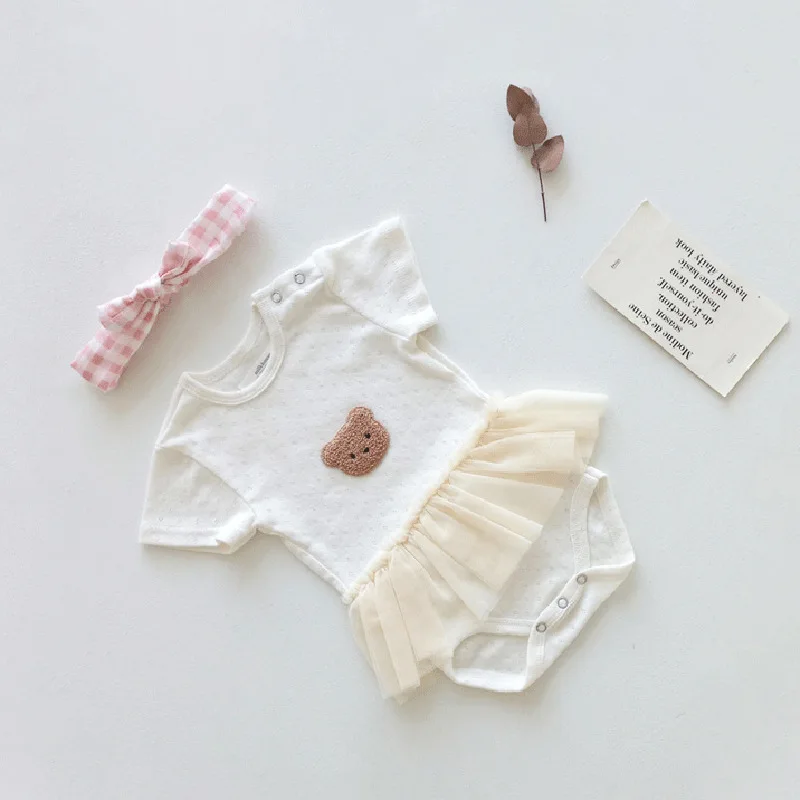 

summer baby romper cute princess style cartoon mesh skirt jumpsuit foreign style baby outing rompers
