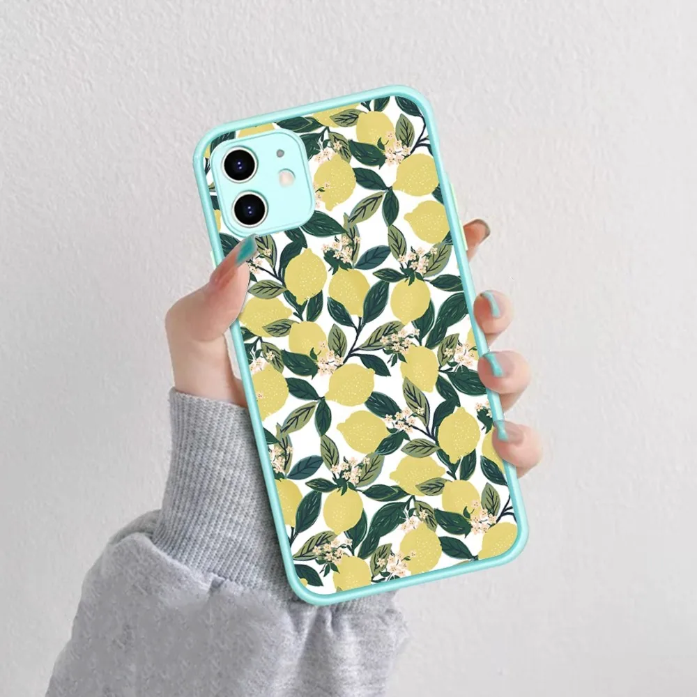 Fruit Lemon Phone Case For IPhone 14 X XR XS 7 8 Plus 11 12 13 Pro MAX 13mini Matte Shockproof