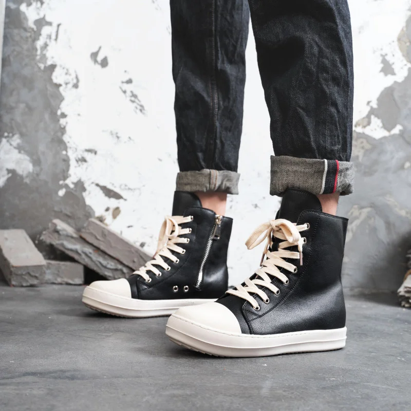 

NEW Rick Fashion men Black Sneakers 44 Chaussure Femme Women Sneakers Zipper Canvas Casual Shoes couple Spring Ladies Shoe