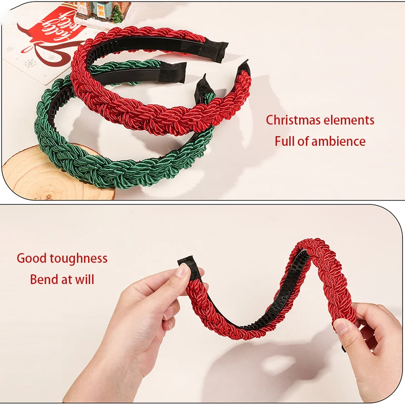 Рождественские яркие шелковые плетеные ленты ручной работы женские волосы с