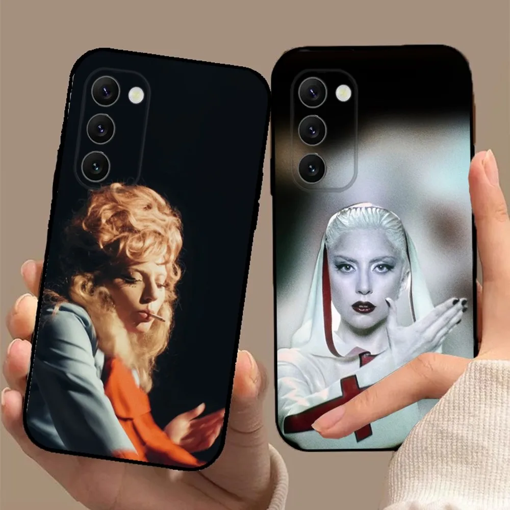 Чехол для телефона Hot L-Lady Singer G-Gaga Samsung S24 23 22 30 21 10 9 Ultra Plus Lite FE 5G черный мягкий чехол