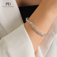 fashion hand accessories temperament personality colored diamond bracelet water drill winding curved bracelet jewelry wholesale