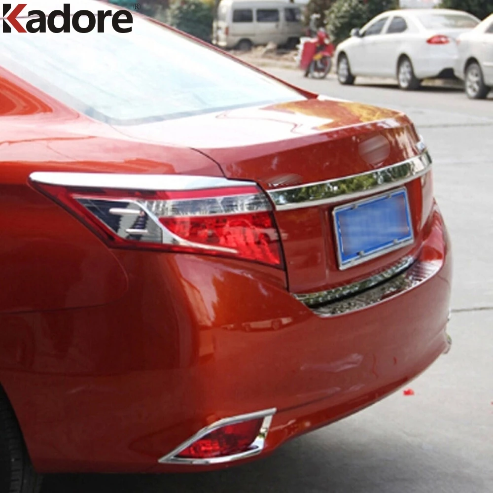 Накладка на крышку багажника для Toyota Yaris Vios 2014 2015 2016 хромированная декоративная