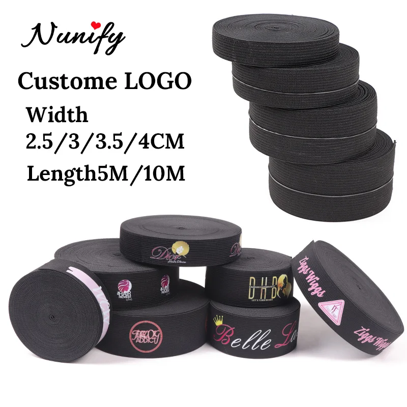 Nunify Black Elastic Band Spool Diy Thicker Wig Band For Sewing 5 Meters Wholesale Hair Band With Custom Logo Wig Accessories