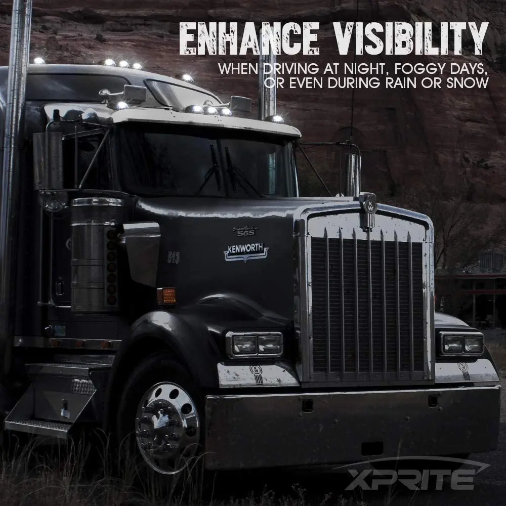 12 светодиодных белых габаритных фонарей на крыше кабины для Ford Dodge Ram Toyota Trucks SUV POV