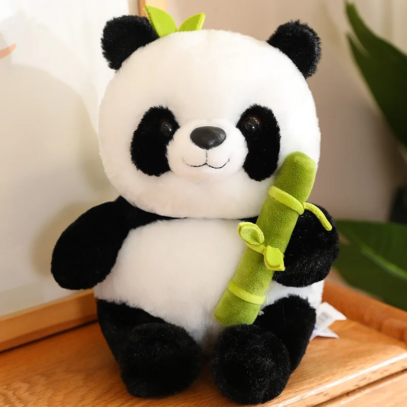 

New Bamboo Tube Panda Plush Toys Creative National Treasure Souvenirs Into Dolls Plushie Toys Doll Kawaii Peluche Children Gift