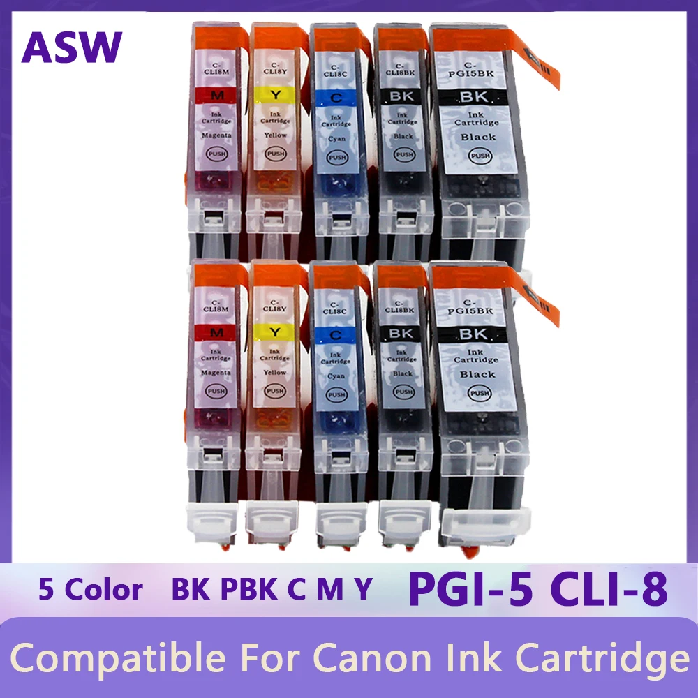 Cartuchos de Tinta compatíveis PGI-5 CLI-8 PGI5 CLI8 para Canon PIXMA iP4200 iP4300 iP4500 MP500 iP5200 MP530 MP600 MP610 MP800