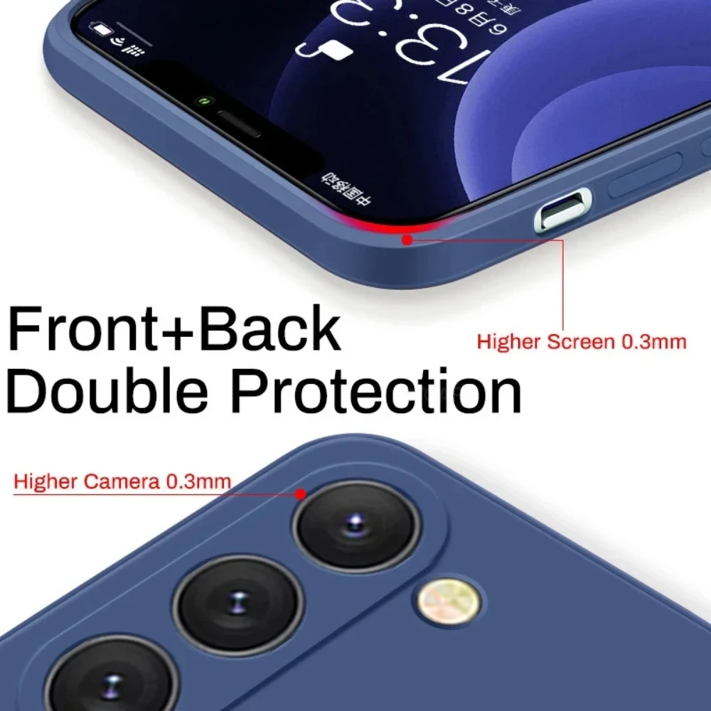 Жидкий силиконовый чехол для Samsung Galaxy S24 S23 S22 S21 S20 FE A21S A31 A33 A53 A54 A71 A72 A73