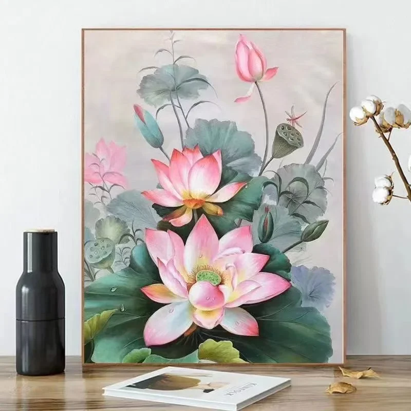 

1100712 Digital oil painting hand-colored digital painting hanging painting plant landscape beautiful decorative painting
