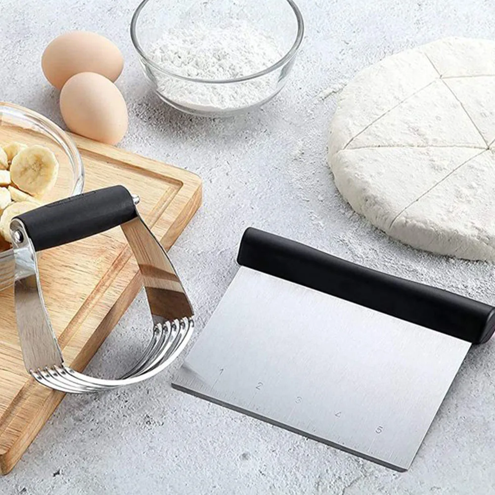 

2pcs Stainless Steel Pastry Blender For Kitchen Spatula Dough Cutter Flour Mixer Household Restaurant Kitchen Supply