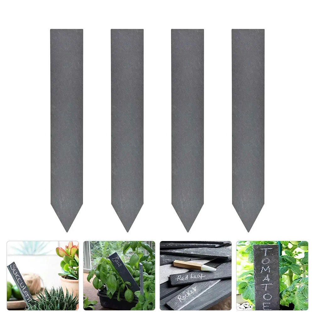 4 Pcs Slate Tags Labels Outdoor Name Garden Kit Flower Markers Gardening Ornaments Miniature Plants