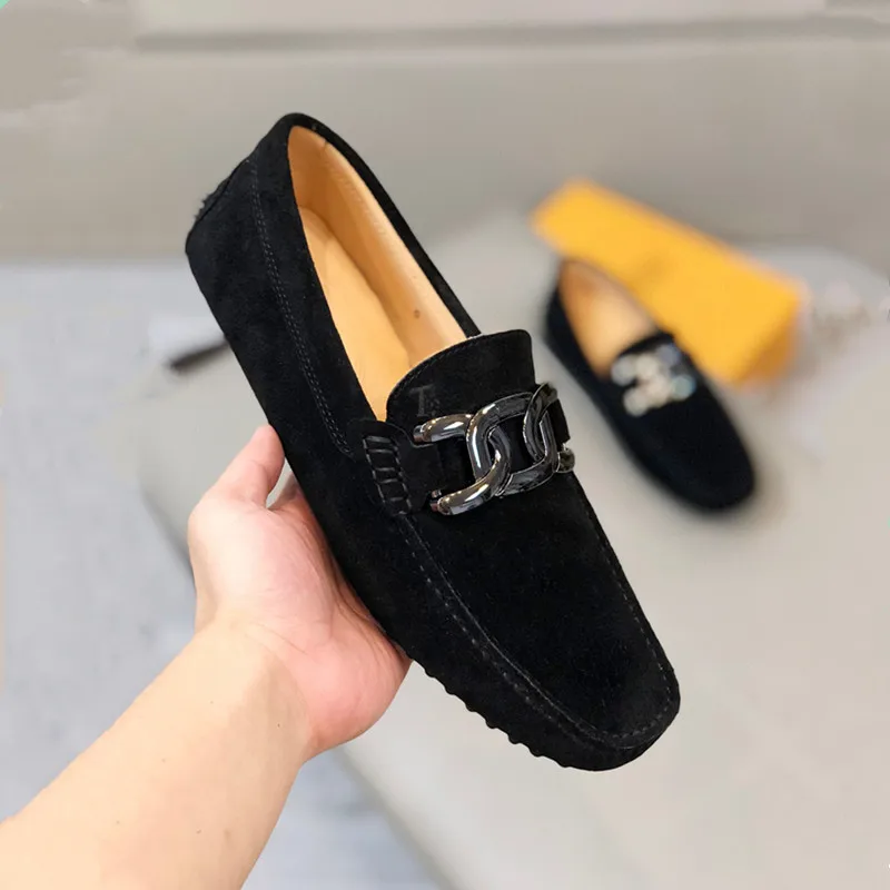 

Metal buckle Leather Driving Shoes Men's Suede Loafers Doug Soles Fashion High Quality Breathable Designer casual shoes