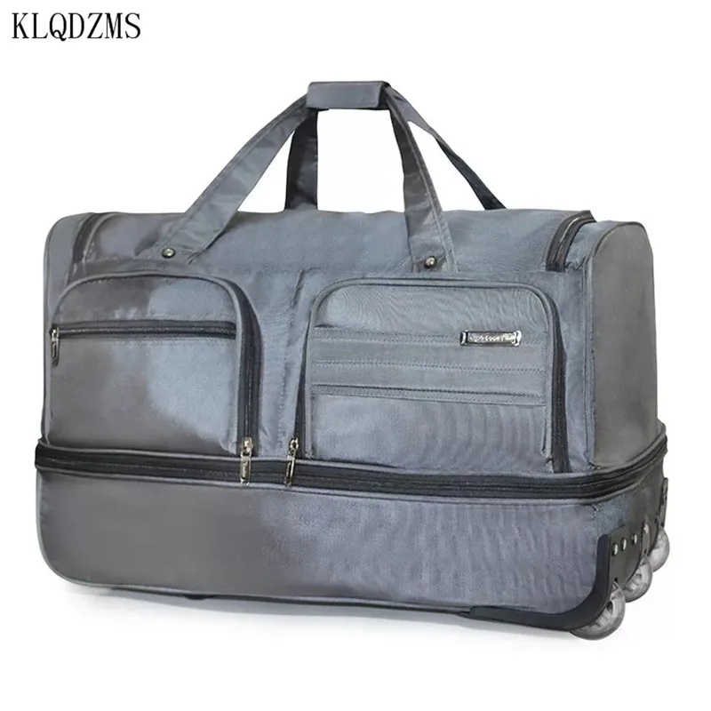 KLQDZMS Classic Oxford Cloth Travel Bag Trolley Bag Large-capacity 28-Inch Suitcase Men's Foldable 20-Inch Boarding Luggage