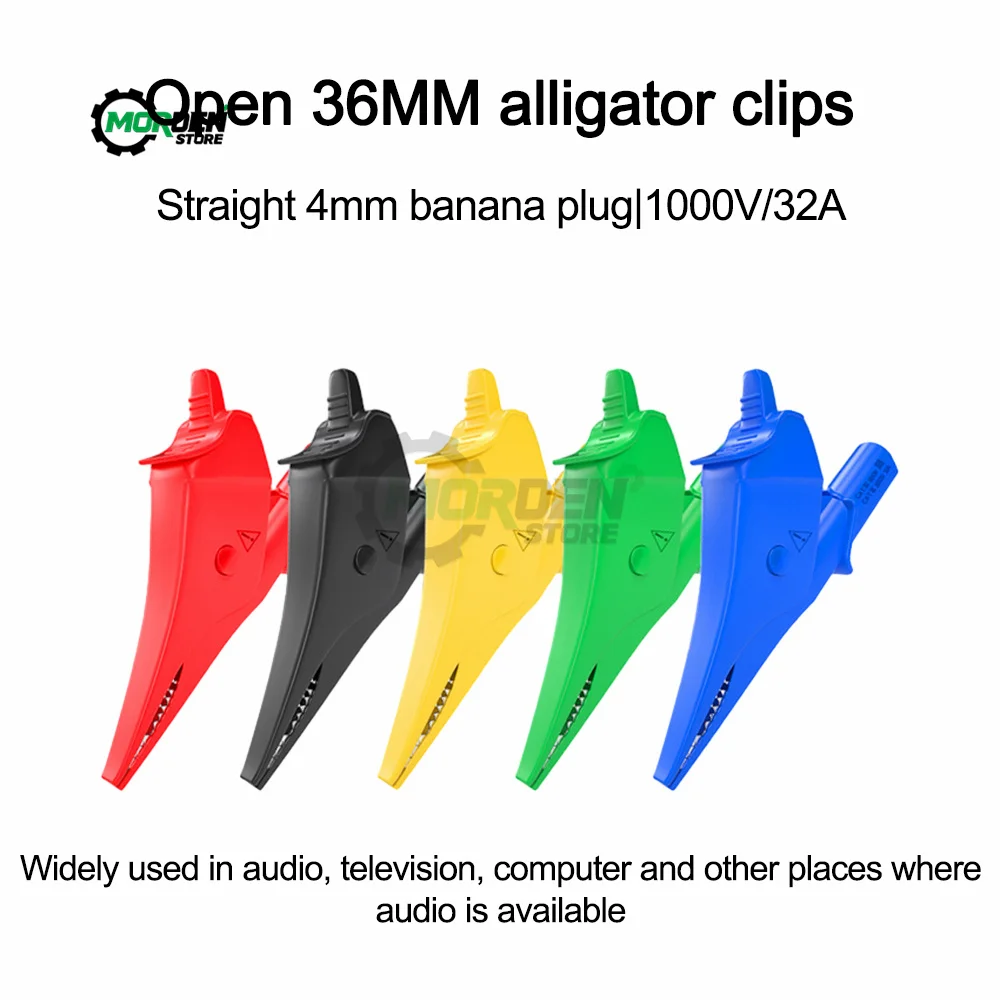 

Alligator Clips Full Insulated Safe Crocodile Clips with 4mm Banana Jack Socket for Electrical Tester Tool Accessories