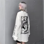 Новинка 2022, яркая женская футболка в стиле Харадзюку, женская футболка Junji Ito, футболка в Корейском стиле, топ, одежда с принтом ужасов и манги, Прямая поставка