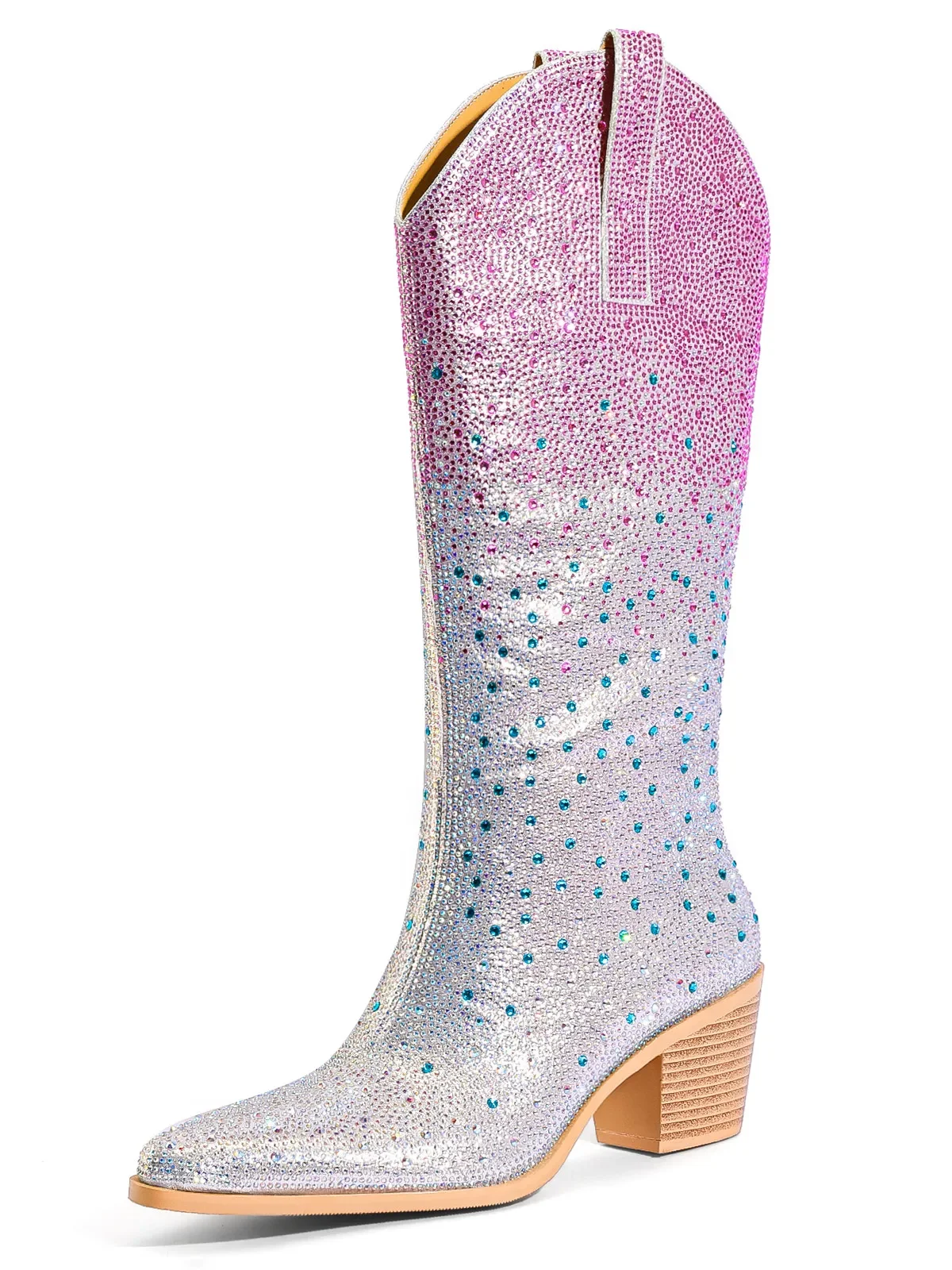 Роскошные ковбойские сапоги в стиле вестерн со стразами винтажные ботинки с