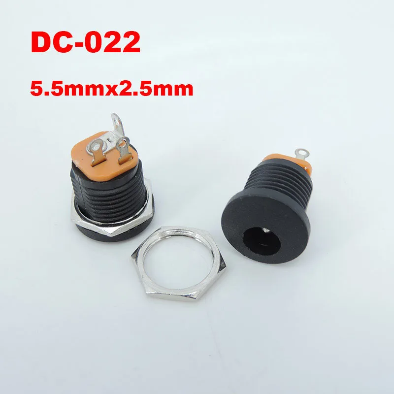 

Разъем постоянного тока DC-022 черный 5,5х2,5 мм