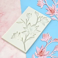 flower branch silicone fondant chocolate resin sugarcraft mold for pastry cup cake decorating kitchen tool