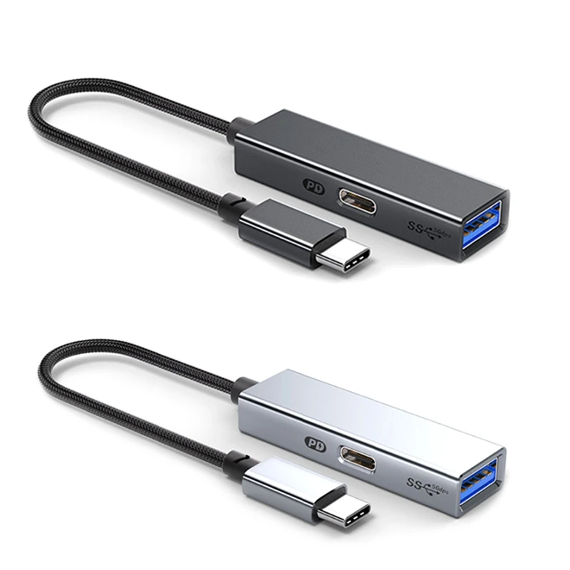 USB 3.2 Type-C HUB 5 Гбит/с 60 Вт PD адаптер OTG для зарядки Высокоскоростной преобразователь