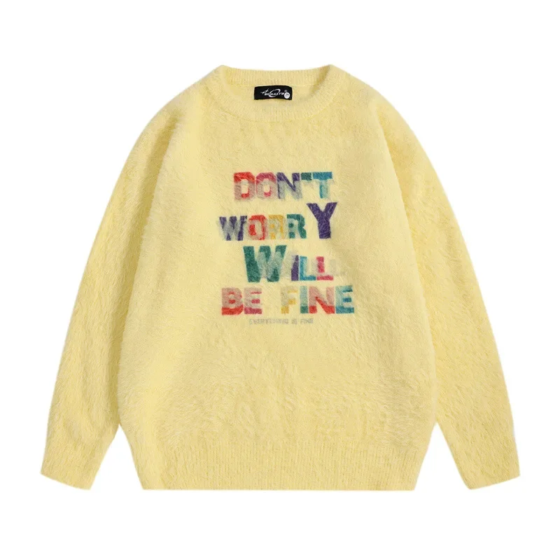 Tangshu Trendy 2024 осенний новый вязаный свитер унисекс жаккардовый топ с круглым