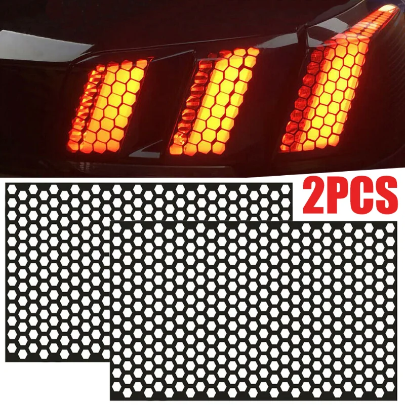 

Fashion Car Rear Tail Light Honeycomb Stickers Hollow Decoration Car Lamp Styling DIY Decorative Film Decal Sticker