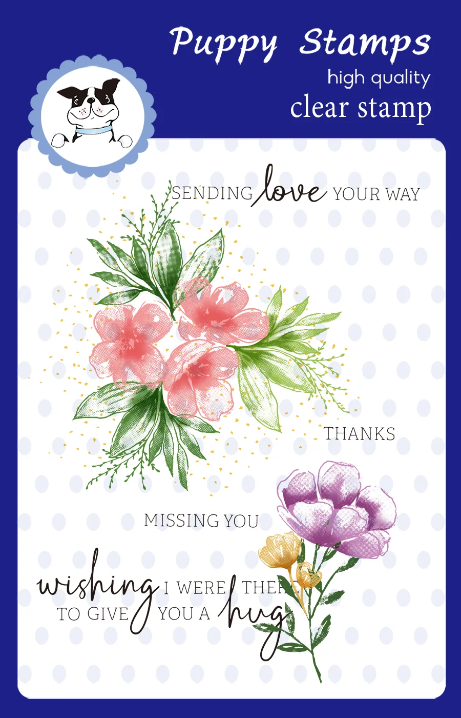 Штамп PUPPY осенние цветы прозрачные штампы для украшения своими руками