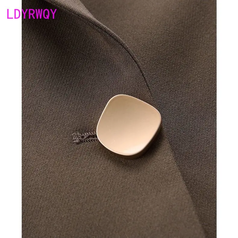 Coffee suit coat Women's Spring and Autumn 2023 new professional temperament casual small suit spring dress