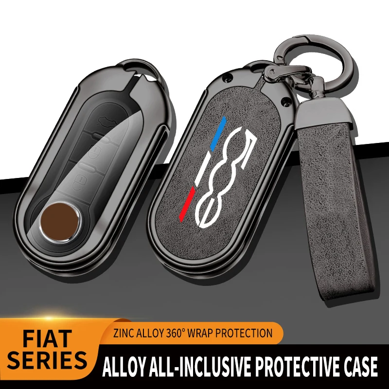 

Car TPU Zinc Alloy Key Case Bag For Fait 500C 500e 500L 500X Panda Brava Car Key Chain Metal Key Shell Decoration Accessories