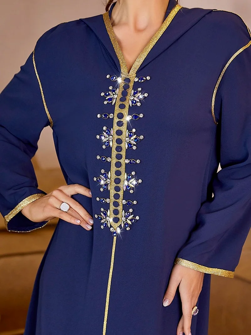 Pleated Kaftan Djellaba Women Hooded Dubai Abaya Saudi Gulf Evening Party Robe Moroccan Caftan Ramadan Muslim Arabic Long Dress