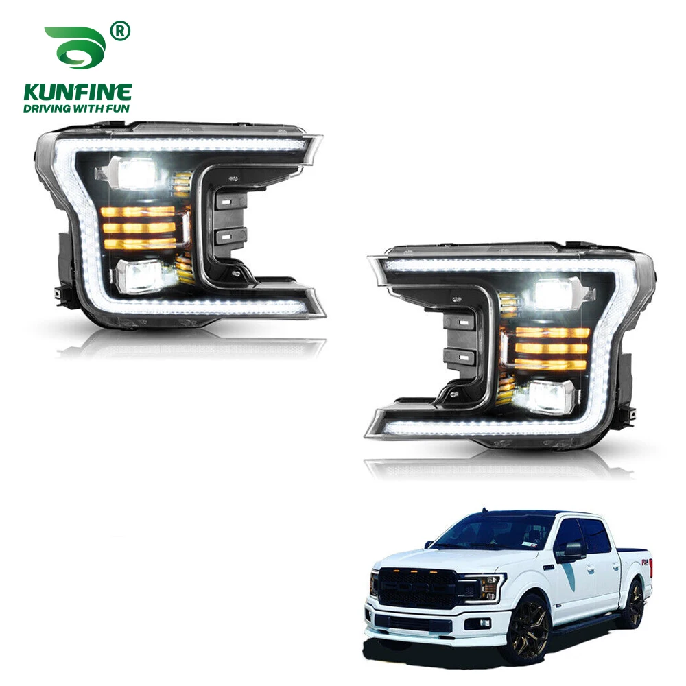 

Пара автомобильных фар в сборе для Ford F150 2018-2022, светодиодные детали для тюнинговых фар автомобиля, Стайлинг автомобиля, фары Plug and Play 2X