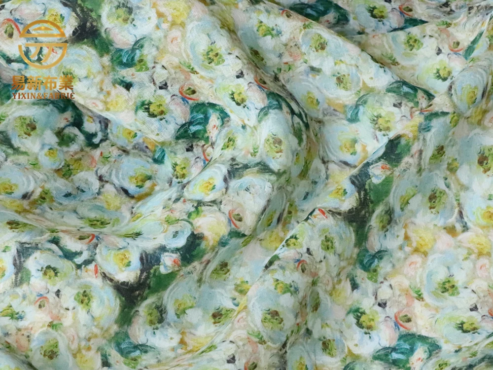 Постельное белье Monet из натурального чистого рами тонкая летняя ткань с цифровой