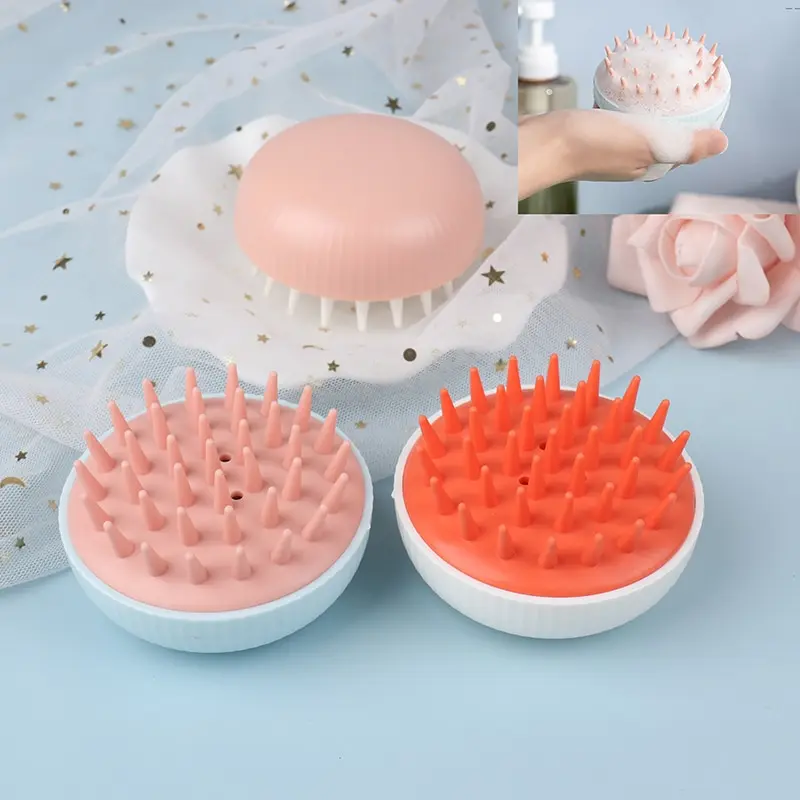 

1PCS Massage Brush Hair Wash Brush Head Body Shower Massager Comb Silicone Acupoint Head Meridian Relaxing Massage Comb Tools