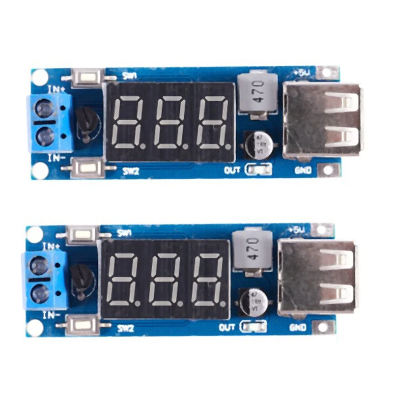 

2X DC-DC 4,5-40V To 5V 2A понижающий светодиодный вольтметр USB