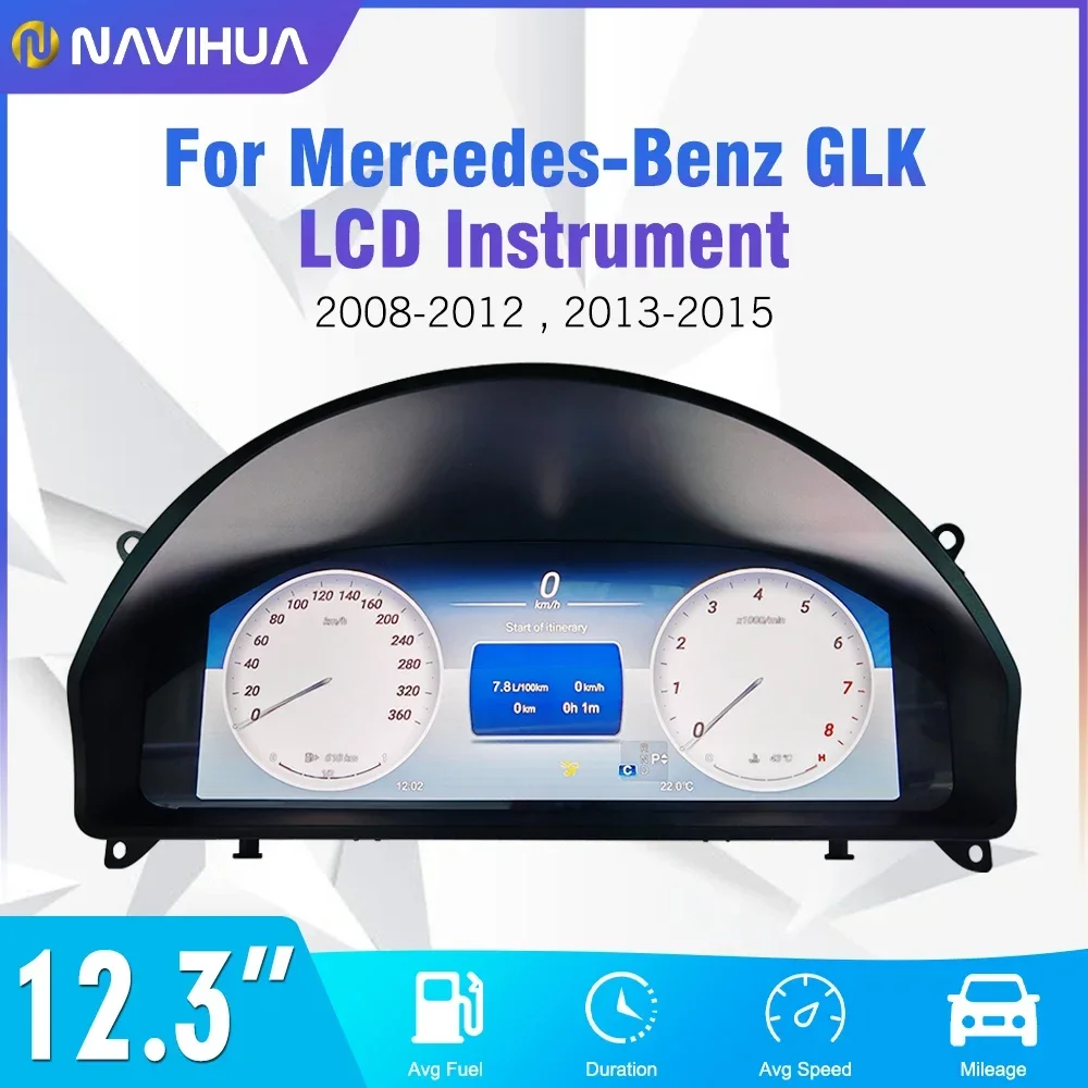 12.3'' Digital Instrument Gauge Cluster Speedometer For Mercedes Benz GLK-Class X204 08-15 Dashboard Panel Odometer Tachometer |