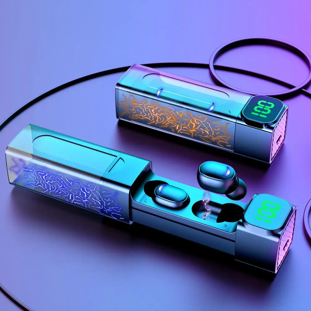

1 Pair Useful Headphone ABS Earbuds Noise Cancelling Bluetooth-compatible 5.1 Noise Reduction Earphones Voice Assistant
