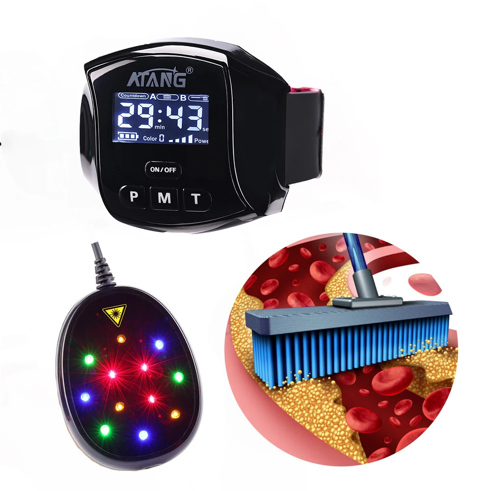 Фото Atang Treat Rhinitis Hypertension Hyperlipidemia Diabetes Stroke Treatment Watch 12 Holes Cold Laser Wrist watch GIFT №2