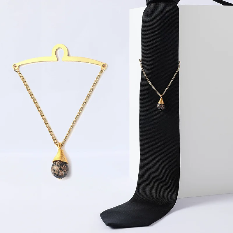 

Мужской галстук с зажимом в форме капли воды цепь винтажный Модный мужской свадебный деловой банкет платье рубашка-пряжка