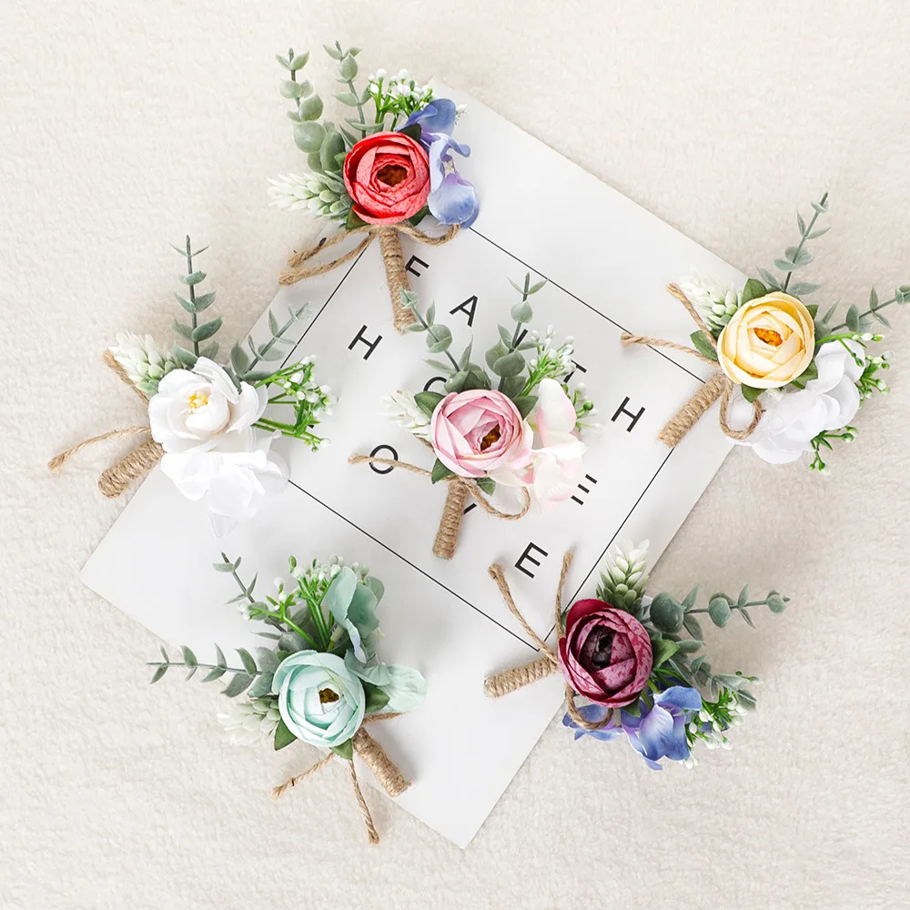 Свадебная бутоньерка, браслет, корсажное украшение для свадебного костюма