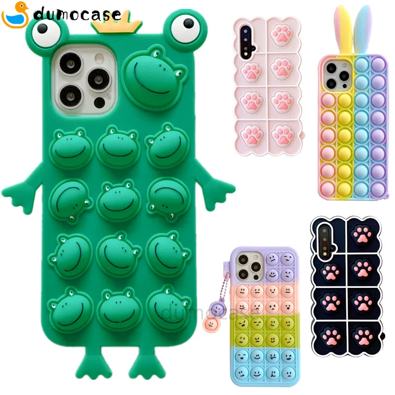

For Xiaomi Redmi 9C 9A Note 9T 10 9 8 Pro Case Funda Mi 11 10T Lite Poco M3 X3 F3 Push Bubble Relieve Stress Soft Silicone Capa