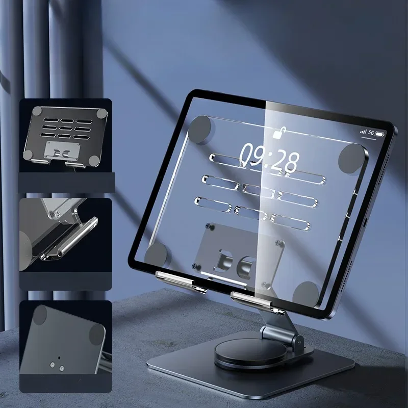 

Laptop Bracket Mobile phone tablet bracket aluminum alloy multifunctional desktop lazy bracket 360 degree rotation foldable
