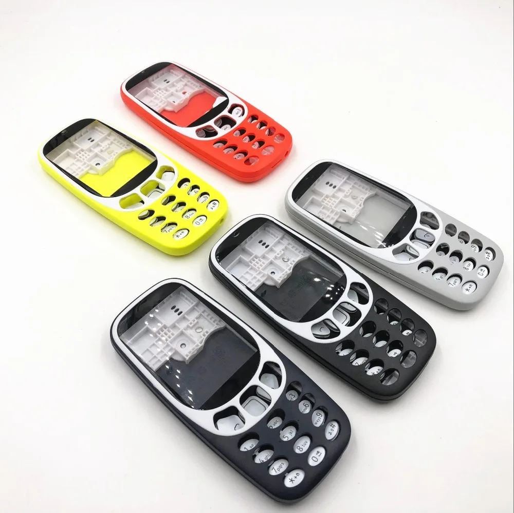 Новый полный оригинальный корпус для Nokia 3310 чехол + клавиатура задняя крышка