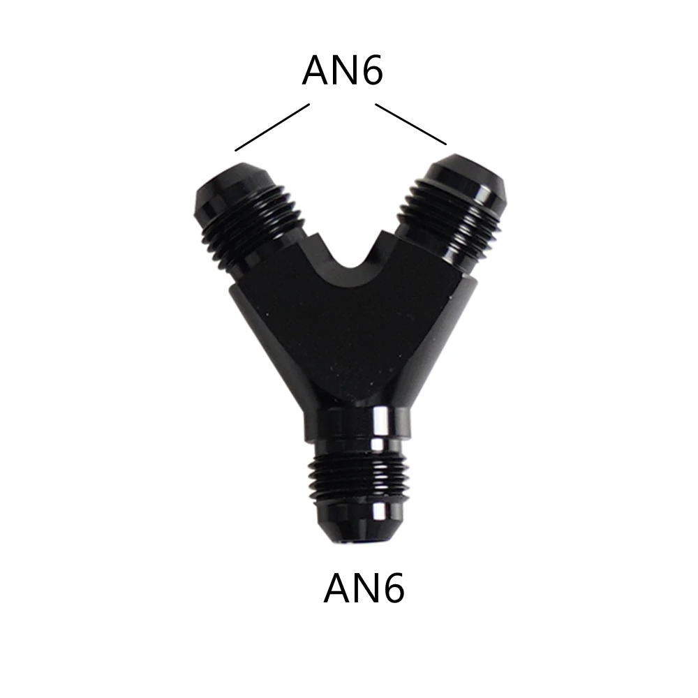 Универсальный Y-образный блок AN4, AN6, AN8, AN10, переходник с наружной резьбой для топливного шланга, адаптеры, тройник для масляной трубы, соединение из алюминия, черный