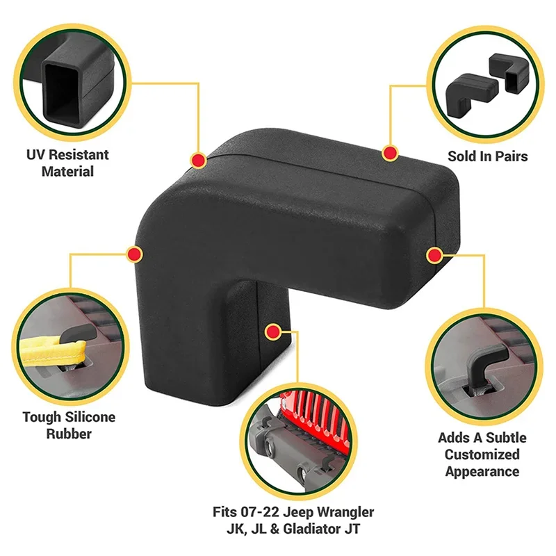 Для Jeep Wrangler JK JL Gladiator JT 2007-2023 + чехлы для фаркопа переднего бампера защита