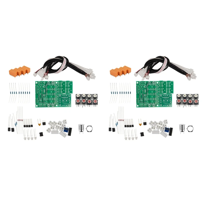 

RISE-2X Relay 4-Way Audio Input Signal Selector Switching Rca Audio Input Selection Board Of Button Switch For Amplifiers