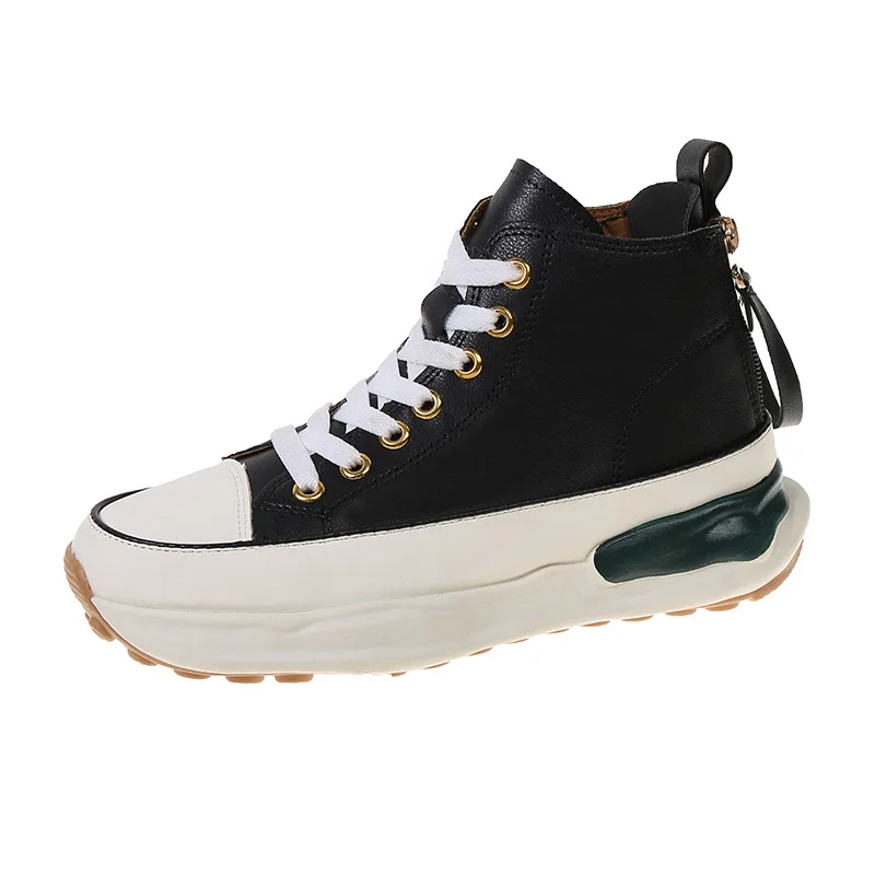High-top Canvas Shoes Women's Sneakers 2022 Zapatos De Mujer Korean Fashion Platform Sneakers Lace-up Casual Lady Shoes Women