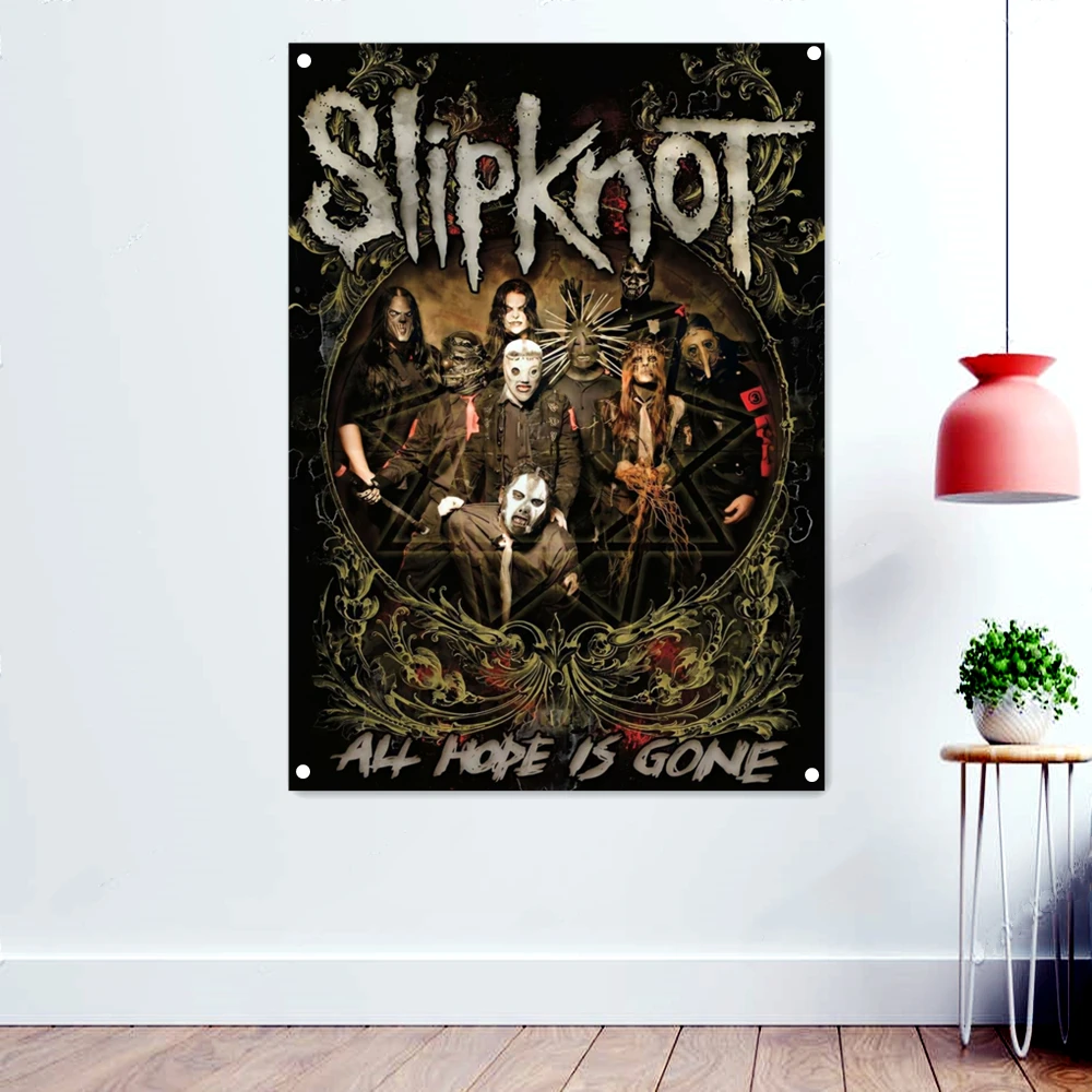 

ALL HOPE IS GONE Death Metal Artwork Banner Creepy Background Tapestry Horror Occult Evil Dark Art Wallpaper Poster Rock Flags