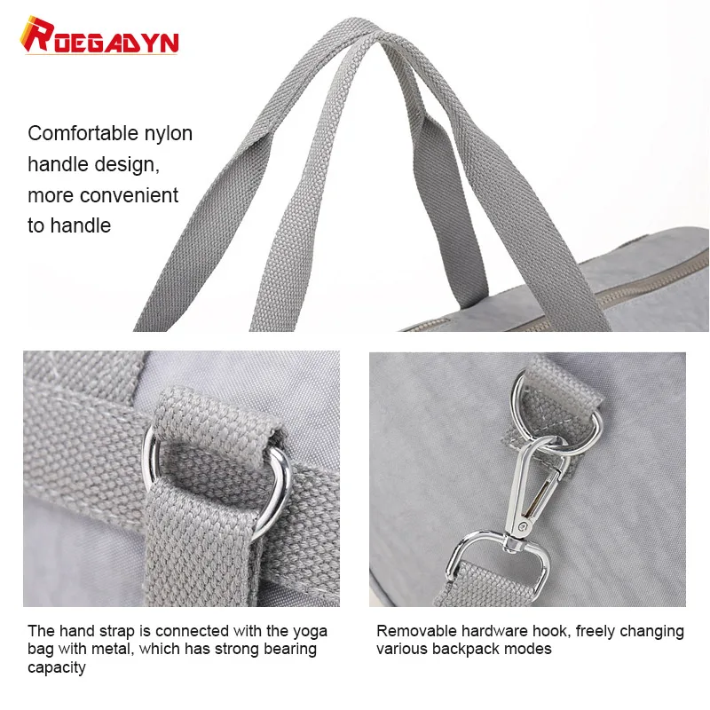 Women Waterproof Yoga Bag Gym Large Capacity Portable Sports Bags Fitness Nylon Female Outdoor Training Yoga Mat Storage Bags